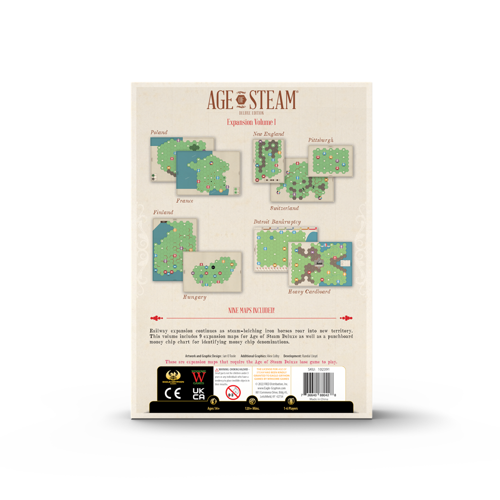 Age of Steam Deluxe: Expansion Volume I